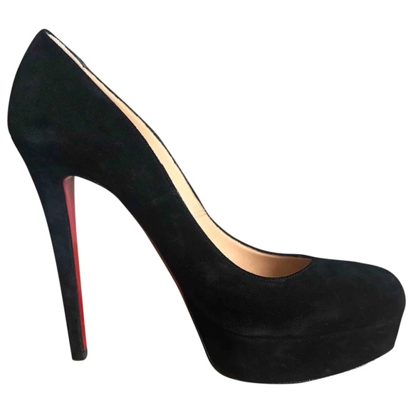 Christian Louboutin Shoes - Black Suede 100% Authentic Christian Louboutin BIANCA HEELS 40 EU
